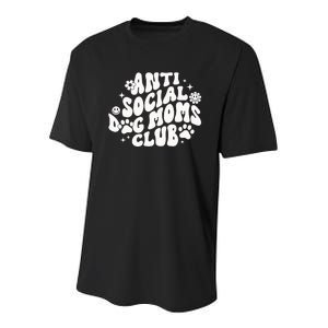 Anti Social Dog Moms Club Black Youth Performance Sprint T-Shirt