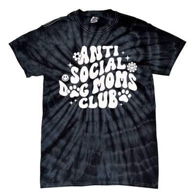 Anti Social Dog Moms Club Black Tie-Dye T-Shirt