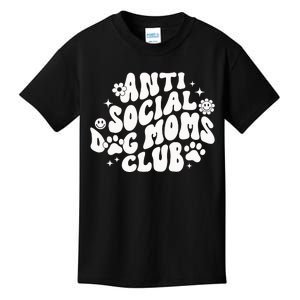 Anti Social Dog Moms Club Black Kids T-Shirt