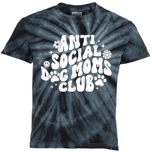 Anti Social Dog Moms Club Black Kids Tie-Dye T-Shirt