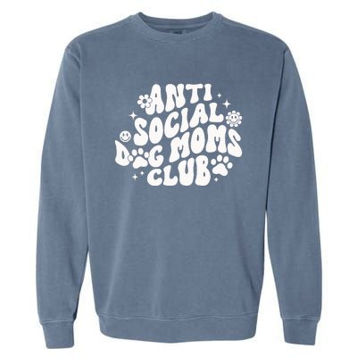 Anti Social Dog Moms Club Black Garment-Dyed Sweatshirt