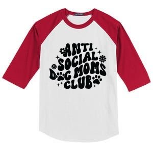 Anti Social Dog Moms Club Black Kids Colorblock Raglan Jersey