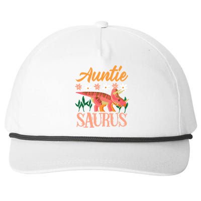 Auntie Saurus Dino Design For Aunt Relative Snapback Five-Panel Rope Hat