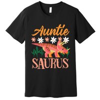 Auntie Saurus Dino Design For Aunt Relative Premium T-Shirt