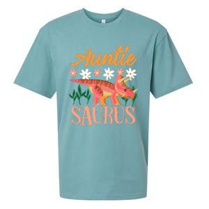 Auntie Saurus Dino Design For Aunt Relative Sueded Cloud Jersey T-Shirt