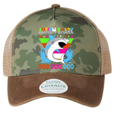 Autism Shark Doo Doo Doo Awareness Puzzle Legacy Tie Dye Trucker Hat