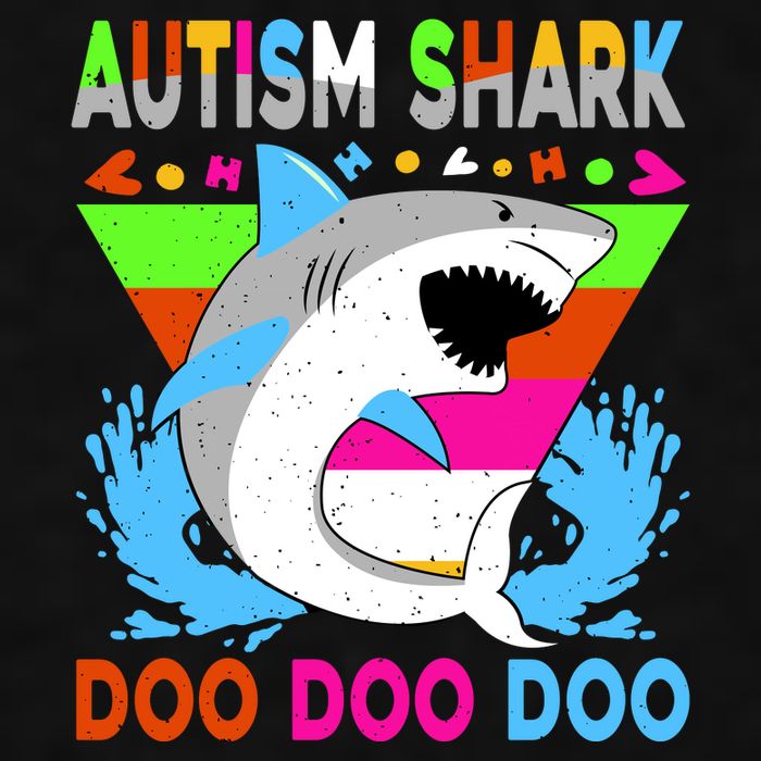 Autism Shark Doo Doo Doo Awareness Puzzle Ladies PosiCharge Tri-Blend Wicking Tank