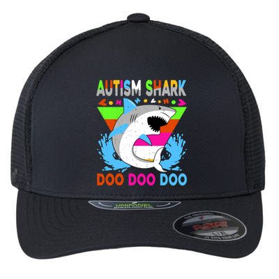 Autism Shark Doo Doo Doo Awareness Puzzle Flexfit Unipanel Trucker Cap