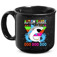 Autism Shark Doo Doo Doo Awareness Puzzle 15oz Campfire Ceramic Mug