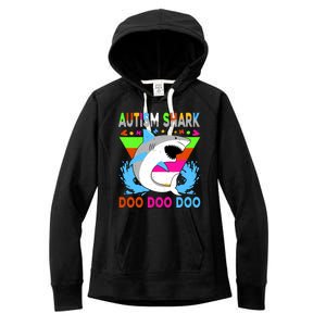 Autism Shark Doo Doo Doo Awareness Puzzle Women's Fleece Hoodie