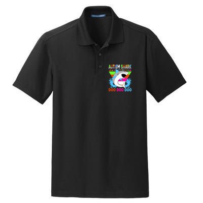 Autism Shark Doo Doo Doo Awareness Puzzle Dry Zone Grid Polo