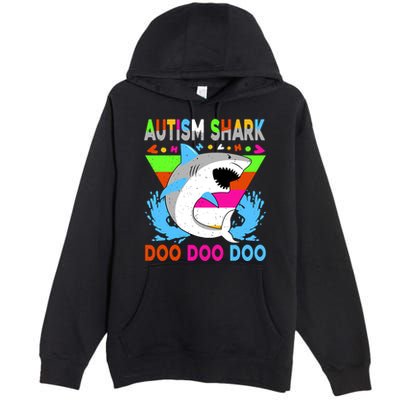 Autism Shark Doo Doo Doo Awareness Puzzle Premium Pullover Hoodie