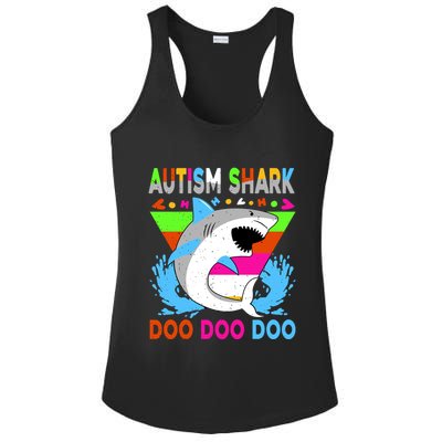 Autism Shark Doo Doo Doo Awareness Puzzle Ladies PosiCharge Competitor Racerback Tank