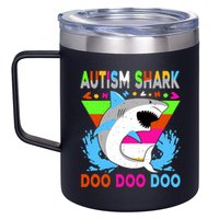 Autism Shark Doo Doo Doo Awareness Puzzle 12oz Stainless Steel Coffee Mug