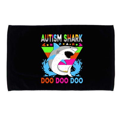 Autism Shark Doo Doo Doo Awareness Puzzle Microfiber Hand Towel