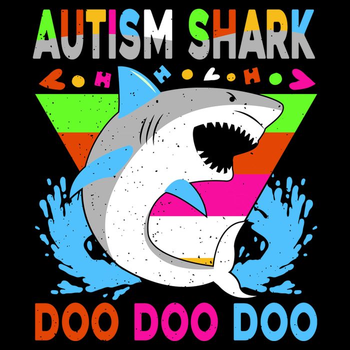 Autism Shark Doo Doo Doo Awareness Puzzle Cropped Pullover Crew