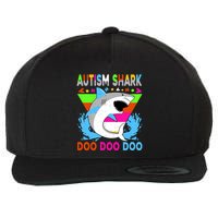 Autism Shark Doo Doo Doo Awareness Puzzle Wool Snapback Cap