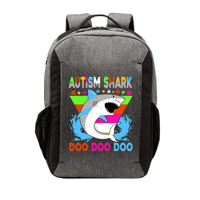 Autism Shark Doo Doo Doo Awareness Puzzle Vector Backpack
