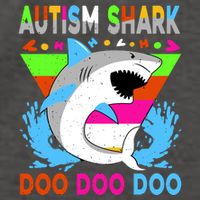 Autism Shark Doo Doo Doo Awareness Puzzle Vector Backpack