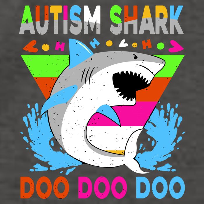 Autism Shark Doo Doo Doo Awareness Puzzle Vector Backpack