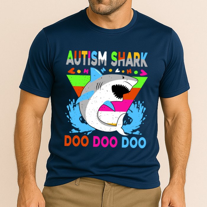 Autism Shark Doo Doo Doo Awareness Puzzle Performance Shirt
