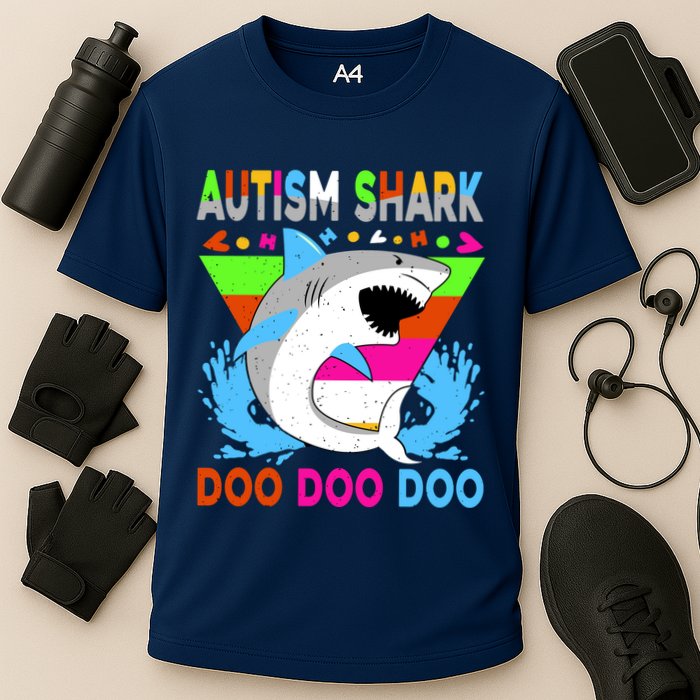Autism Shark Doo Doo Doo Awareness Puzzle Performance Shirt