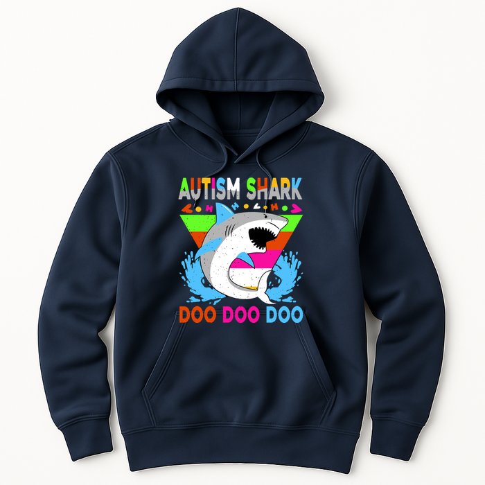 Autism Shark Doo Doo Doo Awareness Puzzle Hoodie