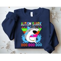 Autism Shark Doo Doo Doo Awareness Puzzle Sweatshirt