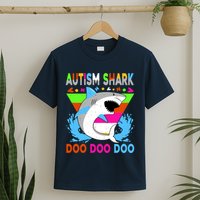 Autism Shark Doo Doo Doo Awareness Puzzle T-Shirt