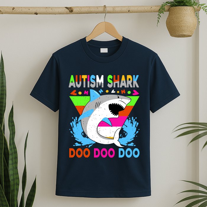 Autism Shark Doo Doo Doo Awareness Puzzle T-Shirt