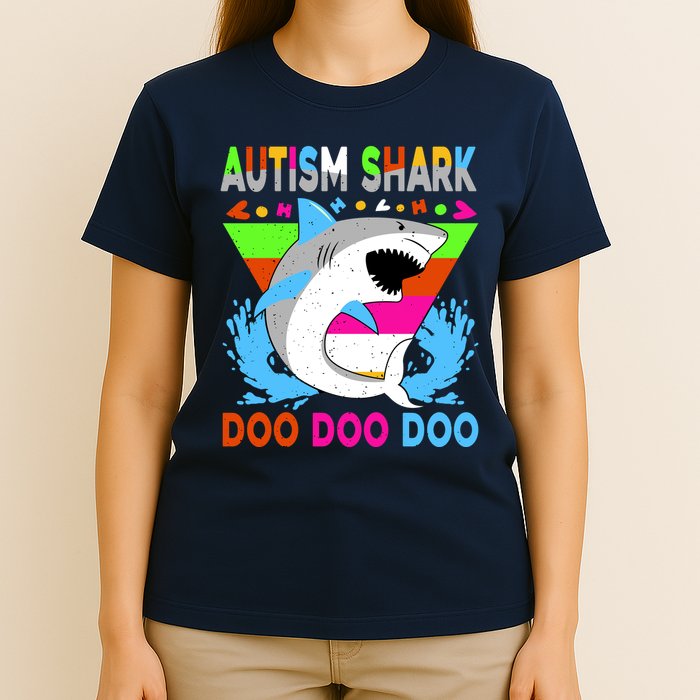 Autism Shark Doo Doo Doo Awareness Puzzle T-Shirt