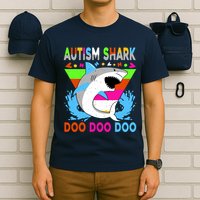 Autism Shark Doo Doo Doo Awareness Puzzle T-Shirt