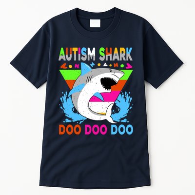 Autism Shark Doo Doo Doo Awareness Puzzle Tall T-Shirt