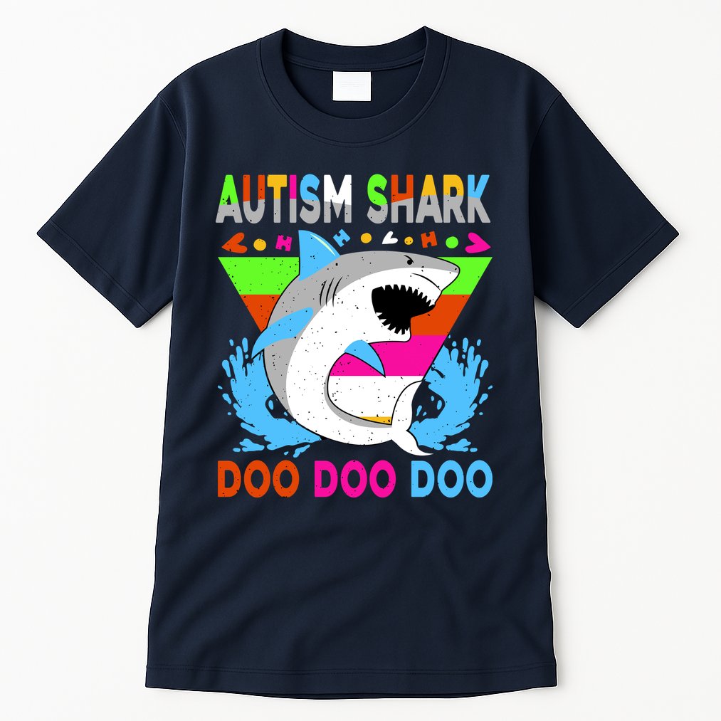 Autism Shark Doo Doo Doo Awareness Puzzle Tall T-Shirt