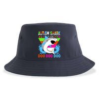Autism Shark Doo Doo Doo Awareness Puzzle Sustainable Bucket Hat
