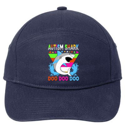 Autism Shark Doo Doo Doo Awareness Puzzle 7-Panel Snapback Hat