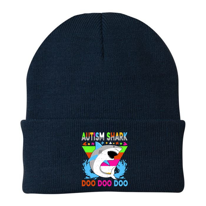 Autism Shark Doo Doo Doo Awareness Puzzle Beanie