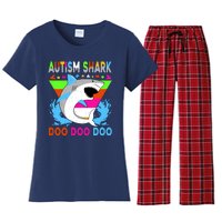 Autism Shark Doo Doo Doo Awareness Puzzle Women's Flannel Pajama Set