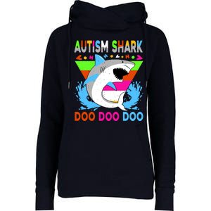 Autism Shark Doo Doo Doo Awareness Puzzle Womens Funnel Neck Pullover Hood