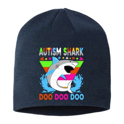 Autism Shark Doo Doo Doo Awareness Puzzle Sustainable Beanie