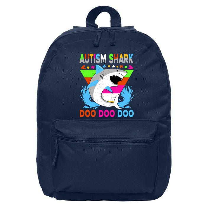Autism Shark Doo Doo Doo Awareness Puzzle 16 in Basic Backpack