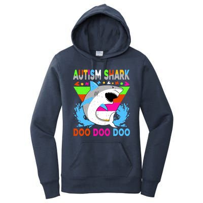 Autism Shark Doo Doo Doo Awareness Puzzle Women's Pullover Hoodie