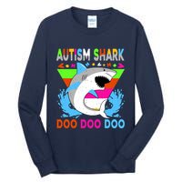 Autism Shark Doo Doo Doo Awareness Puzzle Tall Long Sleeve T-Shirt
