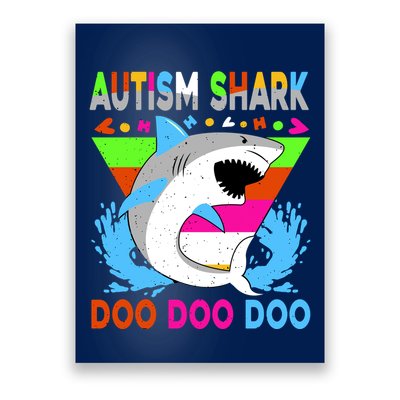 Autism Shark Doo Doo Doo Awareness Puzzle Poster