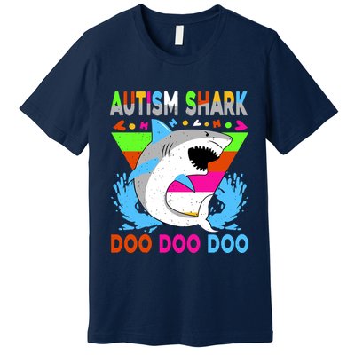 Autism Shark Doo Doo Doo Awareness Puzzle Premium T-Shirt