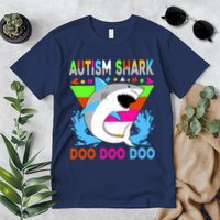 Autism Shark Doo Doo Doo Awareness Puzzle Premium T-Shirt