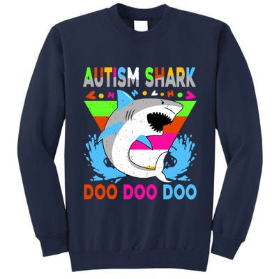 Autism Shark Doo Doo Doo Awareness Puzzle Tall Sweatshirt