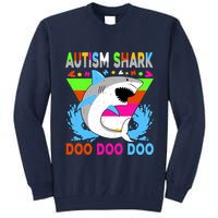 Autism Shark Doo Doo Doo Awareness Puzzle Tall Sweatshirt