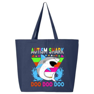 Autism Shark Doo Doo Doo Awareness Puzzle 25L Jumbo Tote