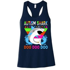 Autism Shark Doo Doo Doo Awareness Puzzle Women's Racerback Tank